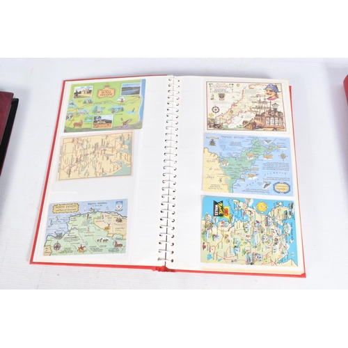 254 - POSTCARDS, four albums containing approximately 685* modern 'Map' Postcards (mid-late 20th century, ... 