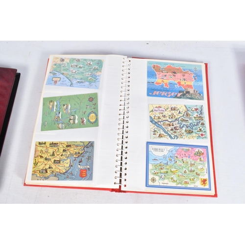 254 - POSTCARDS, four albums containing approximately 685* modern 'Map' Postcards (mid-late 20th century, ... 