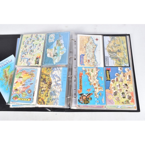 254 - POSTCARDS, four albums containing approximately 685* modern 'Map' Postcards (mid-late 20th century, ... 