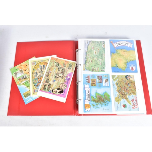 254 - POSTCARDS, four albums containing approximately 685* modern 'Map' Postcards (mid-late 20th century, ... 