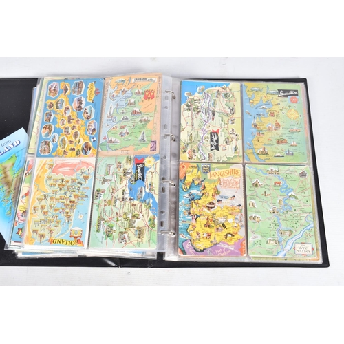 254 - POSTCARDS, four albums containing approximately 685* modern 'Map' Postcards (mid-late 20th century, ... 