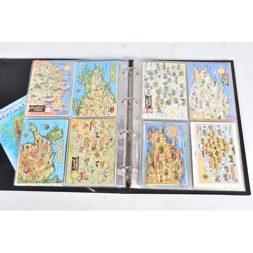 254 - POSTCARDS, four albums containing approximately 685* modern 'Map' Postcards (mid-late 20th century, ... 