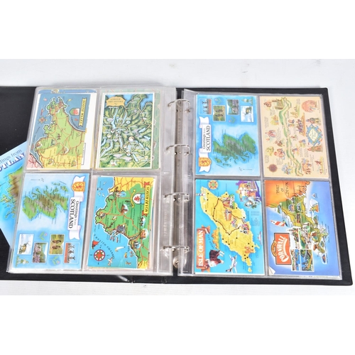 254 - POSTCARDS, four albums containing approximately 685* modern 'Map' Postcards (mid-late 20th century, ... 