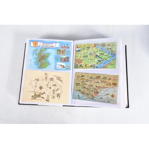 254 - POSTCARDS, four albums containing approximately 685* modern 'Map' Postcards (mid-late 20th century, ... 