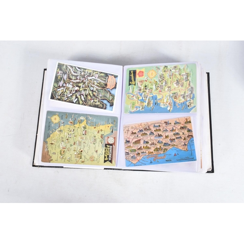 254 - POSTCARDS, four albums containing approximately 685* modern 'Map' Postcards (mid-late 20th century, ... 