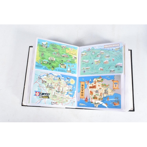 254 - POSTCARDS, four albums containing approximately 685* modern 'Map' Postcards (mid-late 20th century, ... 