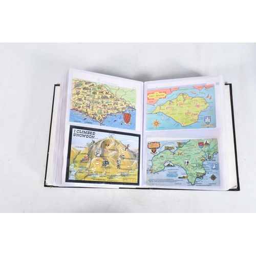 254 - POSTCARDS, four albums containing approximately 685* modern 'Map' Postcards (mid-late 20th century, ... 