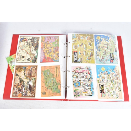 254 - POSTCARDS, four albums containing approximately 685* modern 'Map' Postcards (mid-late 20th century, ... 