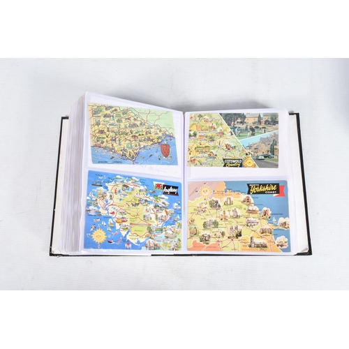 254 - POSTCARDS, four albums containing approximately 685* modern 'Map' Postcards (mid-late 20th century, ... 