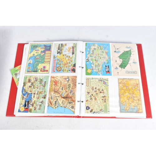 254 - POSTCARDS, four albums containing approximately 685* modern 'Map' Postcards (mid-late 20th century, ... 