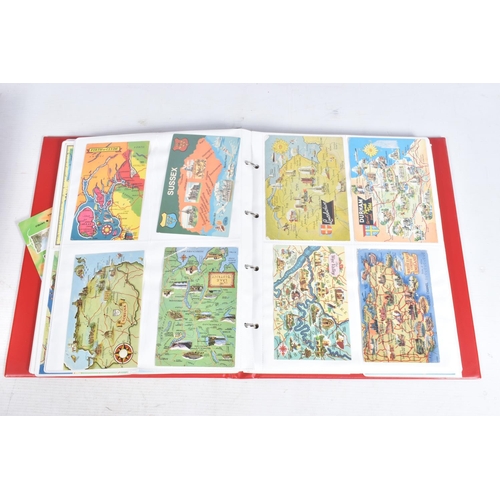 254 - POSTCARDS, four albums containing approximately 685* modern 'Map' Postcards (mid-late 20th century, ... 