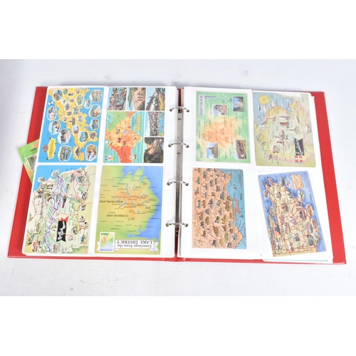 254 - POSTCARDS, four albums containing approximately 685* modern 'Map' Postcards (mid-late 20th century, ... 