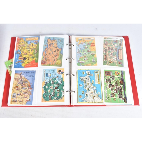 254 - POSTCARDS, four albums containing approximately 685* modern 'Map' Postcards (mid-late 20th century, ... 