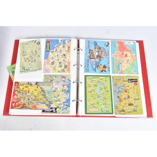 254 - POSTCARDS, four albums containing approximately 685* modern 'Map' Postcards (mid-late 20th century, ... 