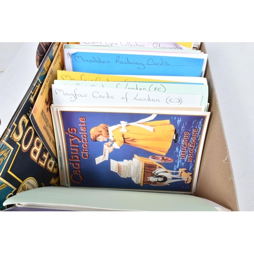 255 - POSTCARDS, one box containing approximately 480 'clean'  reproduction Advertising Postcards featurin... 