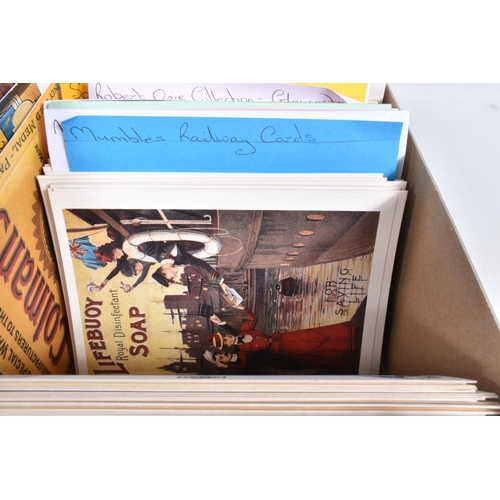 255 - POSTCARDS, one box containing approximately 480 'clean'  reproduction Advertising Postcards featurin... 