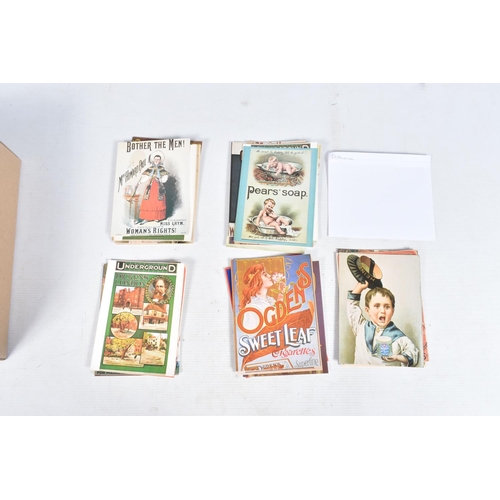 255 - POSTCARDS, one box containing approximately 480 'clean'  reproduction Advertising Postcards featurin... 