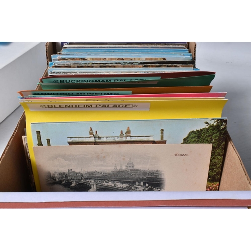 256 - POSTCARDS, one box containing over 800 Postcards of landmarks, institutions, locales and attractions... 