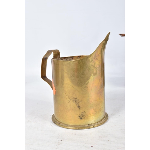 322 - SIX VARIOUS INTERESTING PIECES OF TRENCH ART, these include a 1938 dated wishing well and bucket, th... 