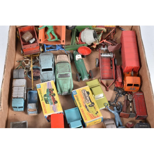 109 - A QUANTITY OF UNBOXED AND ASSORTED PLAYWORN DIECAST VEHICLES, to include Dinky Toys Cunningham C5R R... 