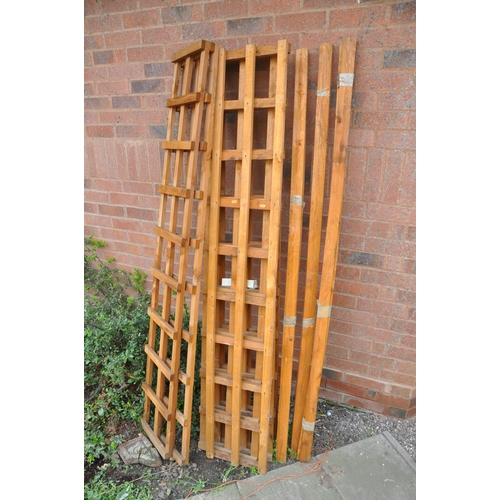 1001 - A COLLECTION OF TRELLIS comprising six lengths of wooden trellis along with six lengths of wood (12)