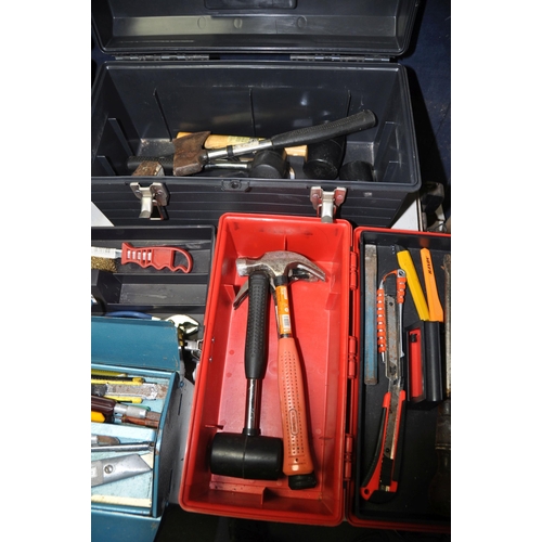 1053 - A COLLECTION OF SIX TOOLBOXES AND HANDTOOLS to include a selection of tools such as, screwdrivers, h... 