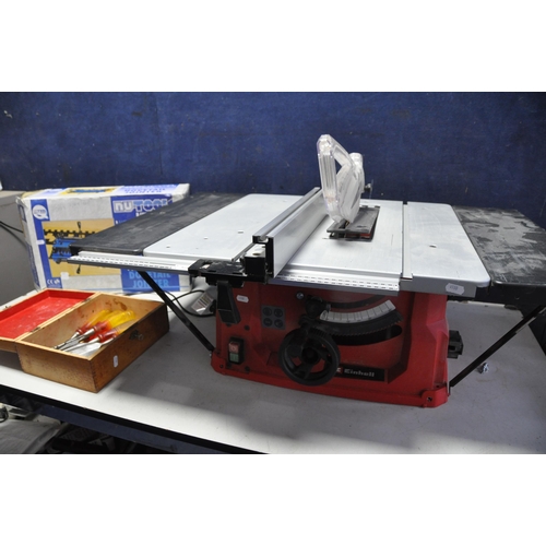 1059 - A EINHALL TC-TS2025 TABLE SAW with blade and metal base (PAT pass and working), along with a Nu-tool... 