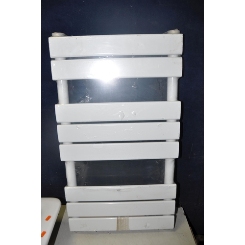 1112 - A PORCHER CERAMIC SINK along with a ceramic heated towel rack/radiator (2)