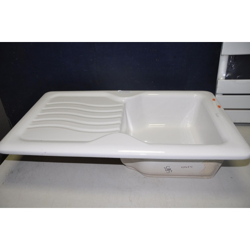 1112 - A PORCHER CERAMIC SINK along with a ceramic heated towel rack/radiator (2)