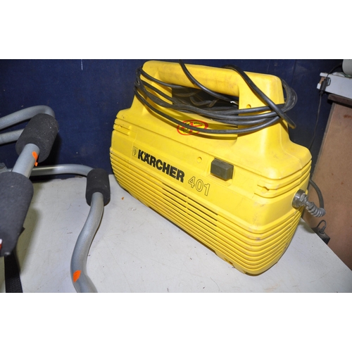 1113 - A KARCHER 401 PRESSURE WASHER with no hose or lance along with a Dimplex fan heater (both PAT pass a... 