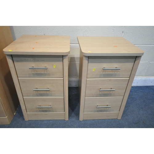 1251 - A MODERN PINE EFFECT DOUBLE DOOR WARDDROBE, over two drawers, width 80cm  x 54cm x height x 196cm, a... 