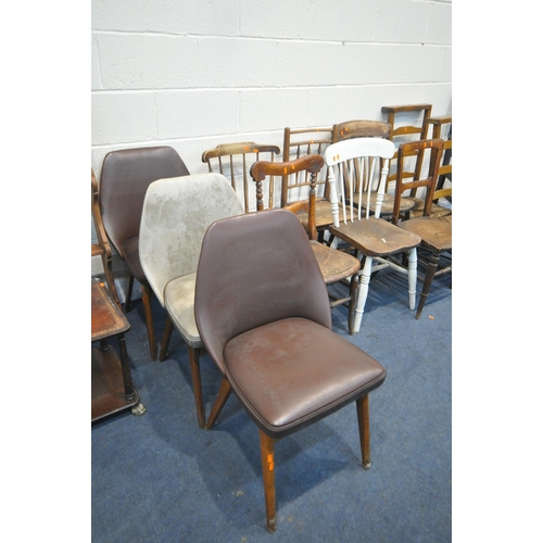 1282 - A SELECTION OF CHAIRS, of various style, materials and ages (condition:-all chairs with some faults)... 