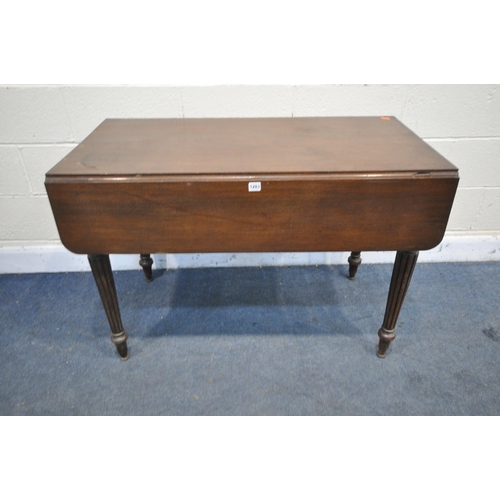 1283 - A VICTORIAN MAHOGANY PEMBROKE TABLE, with a single drawer, width 109cm x depth 59cm x height 74cm (c... 