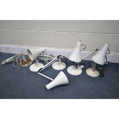 1326 - A SELECTION OF WHITE HERBERT TERRY ANGLE POISE DESK LAMPS (condition:-all with faults and in need of... 