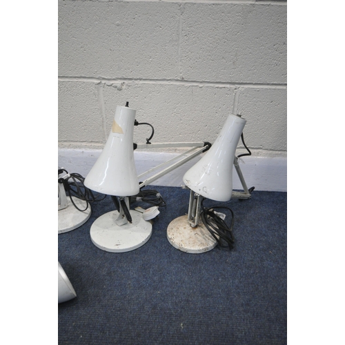 1326 - A SELECTION OF WHITE HERBERT TERRY ANGLE POISE DESK LAMPS (condition:-all with faults and in need of... 