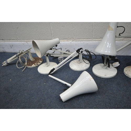 1326 - A SELECTION OF WHITE HERBERT TERRY ANGLE POISE DESK LAMPS (condition:-all with faults and in need of... 