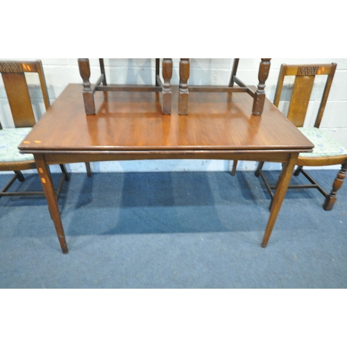 1339 - A MID-CENTURY TEAK DRAWER LEAF DINING TABLE, extended length 240cm closed 130cm depth 90cm x height ... 