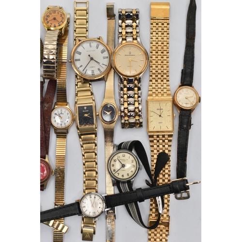 100 - A SMALL BOX OF WRISTWATCHES, to include a few early and mid 20th century examples, also including Se... 