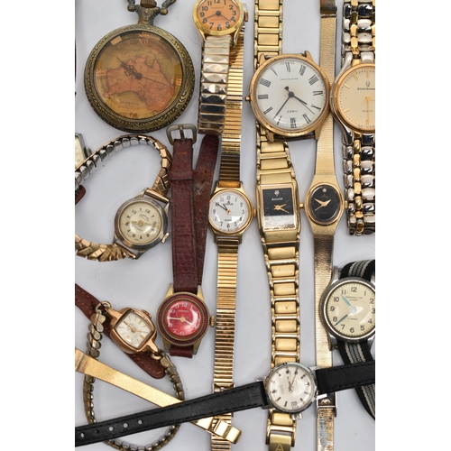 100 - A SMALL BOX OF WRISTWATCHES, to include a few early and mid 20th century examples, also including Se... 