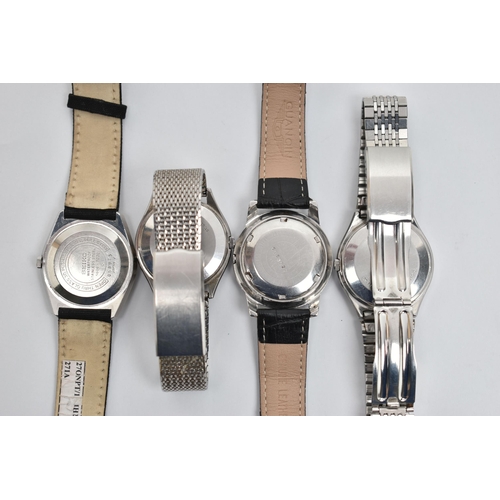 102 - FOUR SEIKO WRISTWATCHES, to include an automatic Seiko Lord Matic 23 jewel wristwatch, silvered dial... 