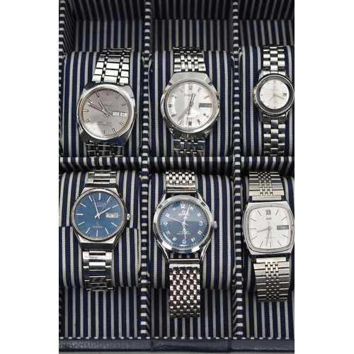 103 - A COLLECTION OF VINTAGE WRISTWATCHES, to include an automatic Citizen Seven Star V2 wristwatch, stri... 