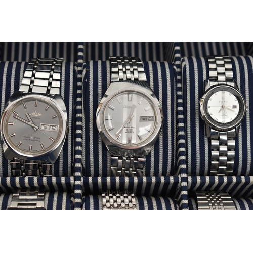 103 - A COLLECTION OF VINTAGE WRISTWATCHES, to include an automatic Citizen Seven Star V2 wristwatch, stri... 