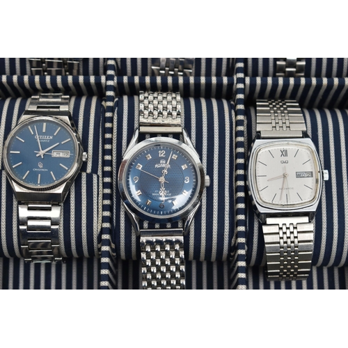 103 - A COLLECTION OF VINTAGE WRISTWATCHES, to include an automatic Citizen Seven Star V2 wristwatch, stri... 