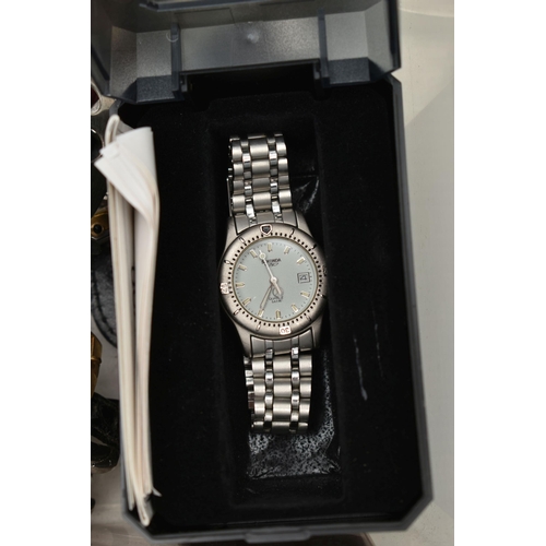 106 - A LARGE BOX OF ASSORTED WATCHES, a large assortment of ladys and gents wristwatches, names to includ... 