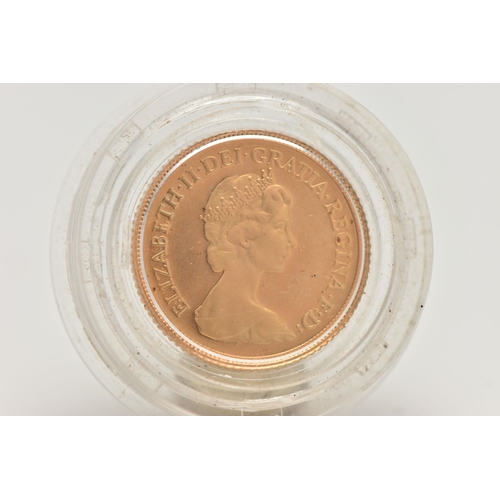 12 - A GOLD PROOF HALF SOVEREIGN COIN ELIZABETH II 1980, 0.916 fine, 3.99 grams, 19.30mm