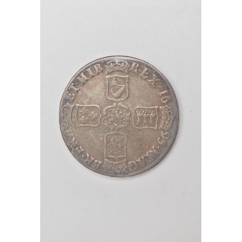 26 - A WILLIAM III OCTAVO 1695 CROWN COIN