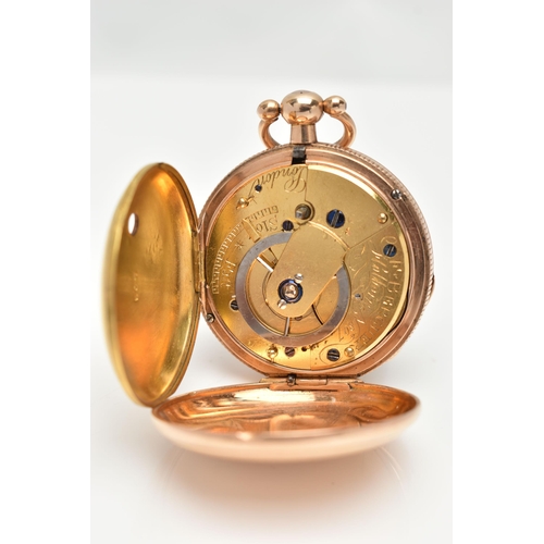 37 - AN EARLY 19TH CENTURY 18CT GOLD OPEN FACE POCKET WATCH, key wound movement, gilt dial unsigned, Arab... 