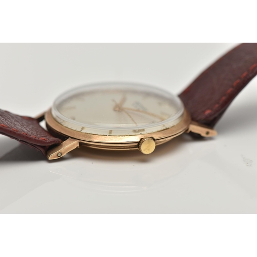 76 - A GENTS 9CT GOLD 'BERNEX' WRISTWATCH, manual wind, round silver dial signed 'Bernex', Arabic numeral... 