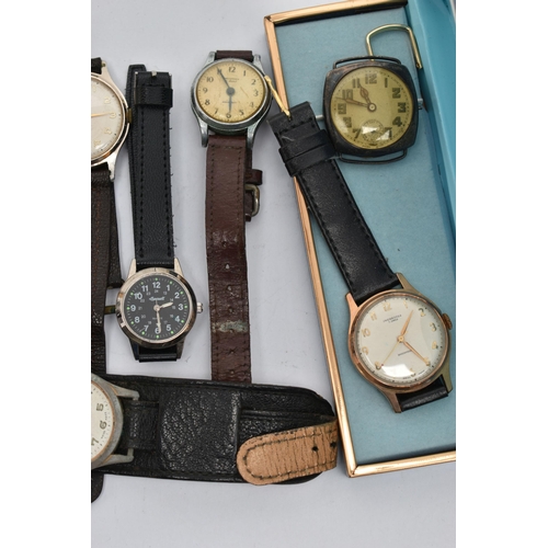 87 - A BOX OF ASSORTED 'INGERSOLL' WATCHES, to include seven 'Ingersoll' wristwatches, a 'Mentor' wristwa... 