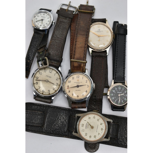 87 - A BOX OF ASSORTED 'INGERSOLL' WATCHES, to include seven 'Ingersoll' wristwatches, a 'Mentor' wristwa... 